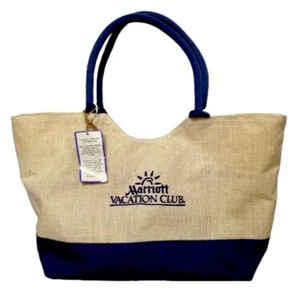 Marriott Vacation Club Large Canvas Tote eco-friendly Jute Embroidered Logo Tote